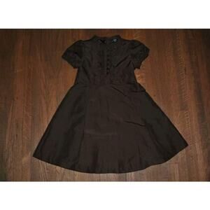 babyGap Copper Mountain Toddler Brown Button Bow Dress Size 5